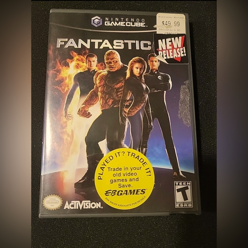 Fantastic 4 (Nintendo GameCube, 2005) Complete CIB W/ Purchase Receipt